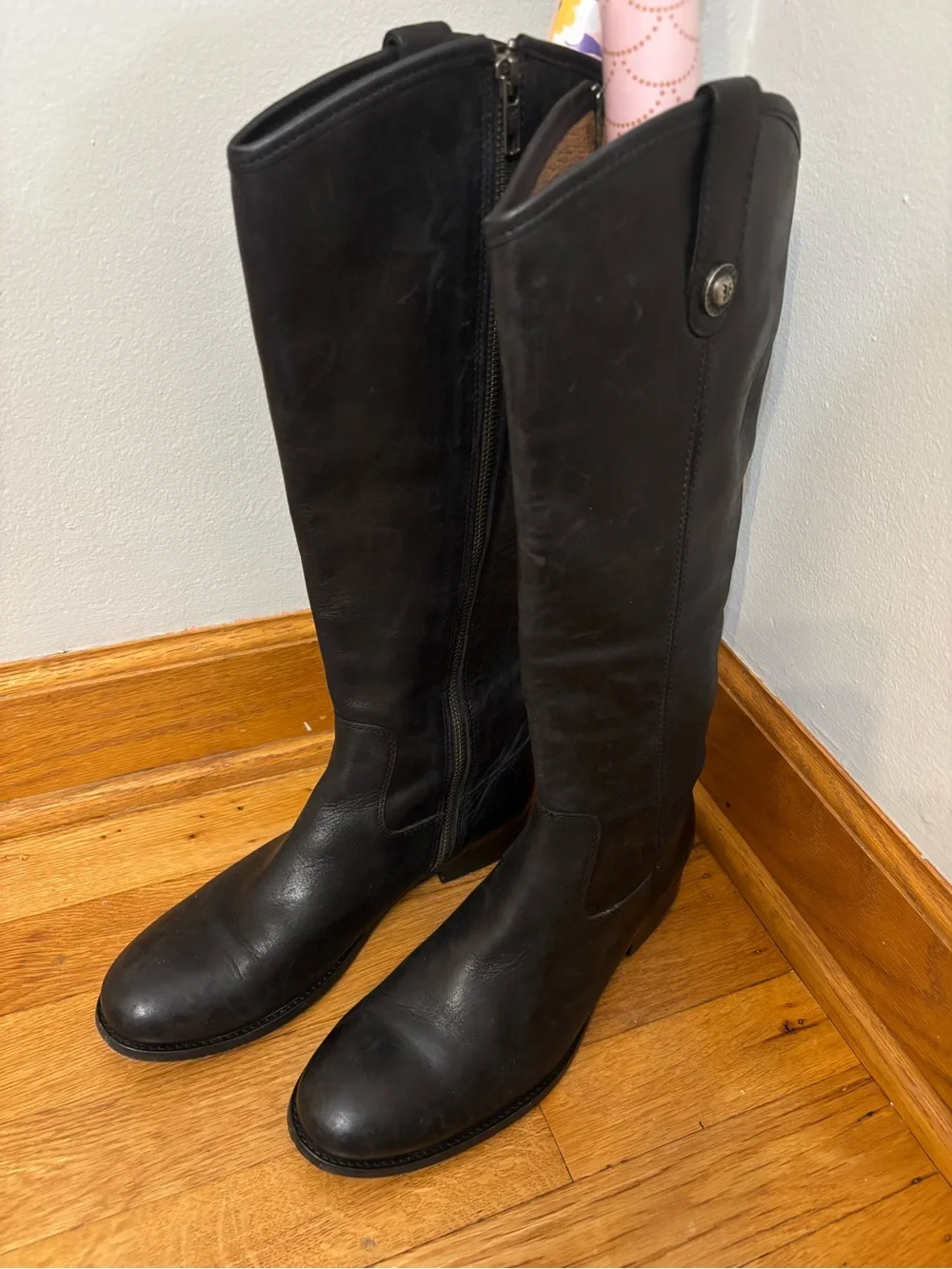 FRYE Melissa Classic Black Knee High Boots - size 8,5 B